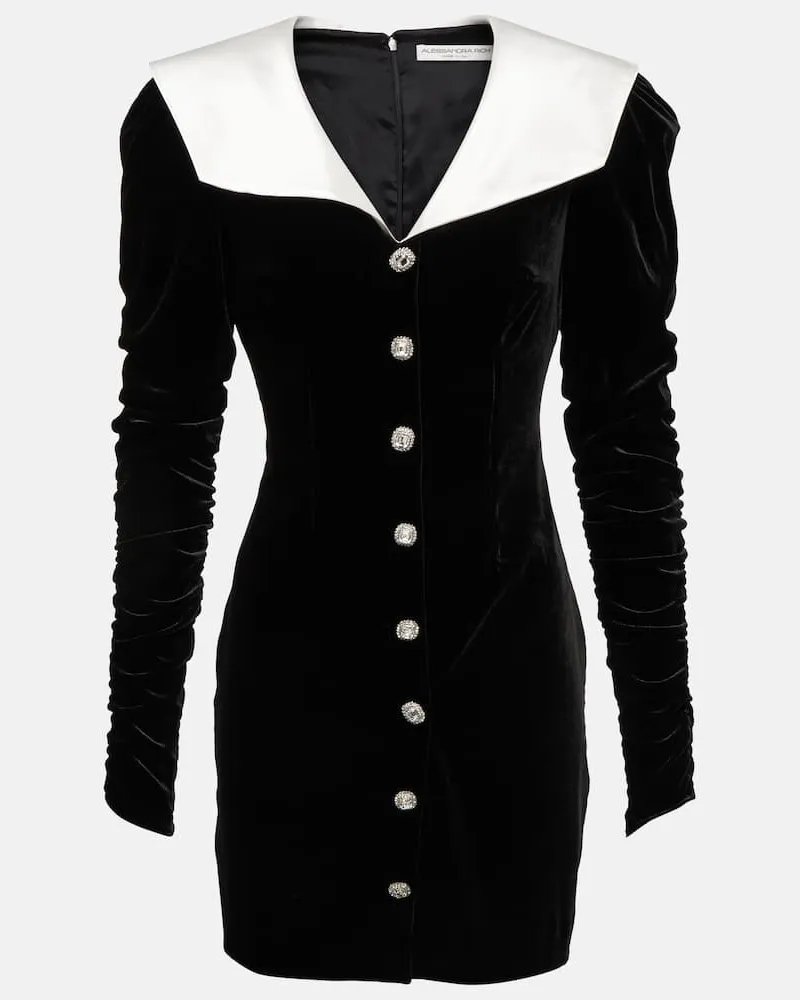 Alessandra Rich Minikleid aus Samt Schwarz