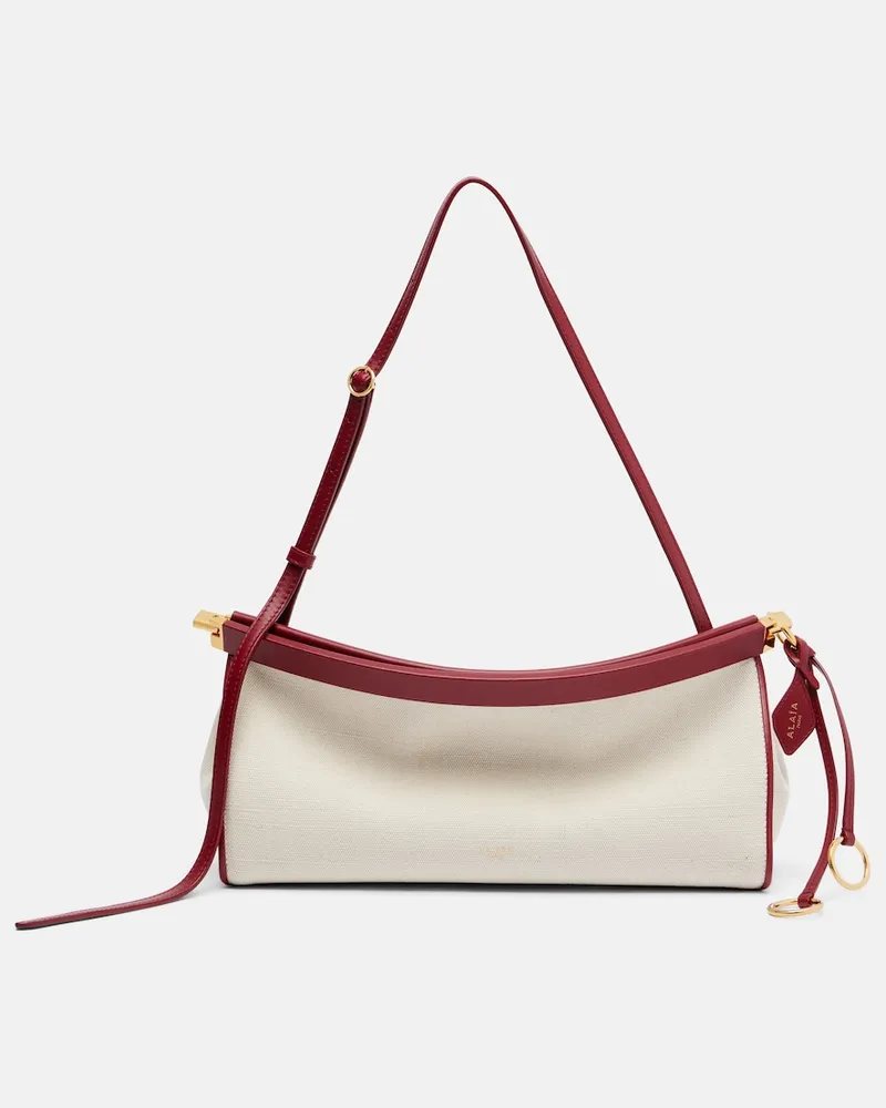 Alaïa Alaïa Schultertasche Le Click Medium aus Canvas Beige