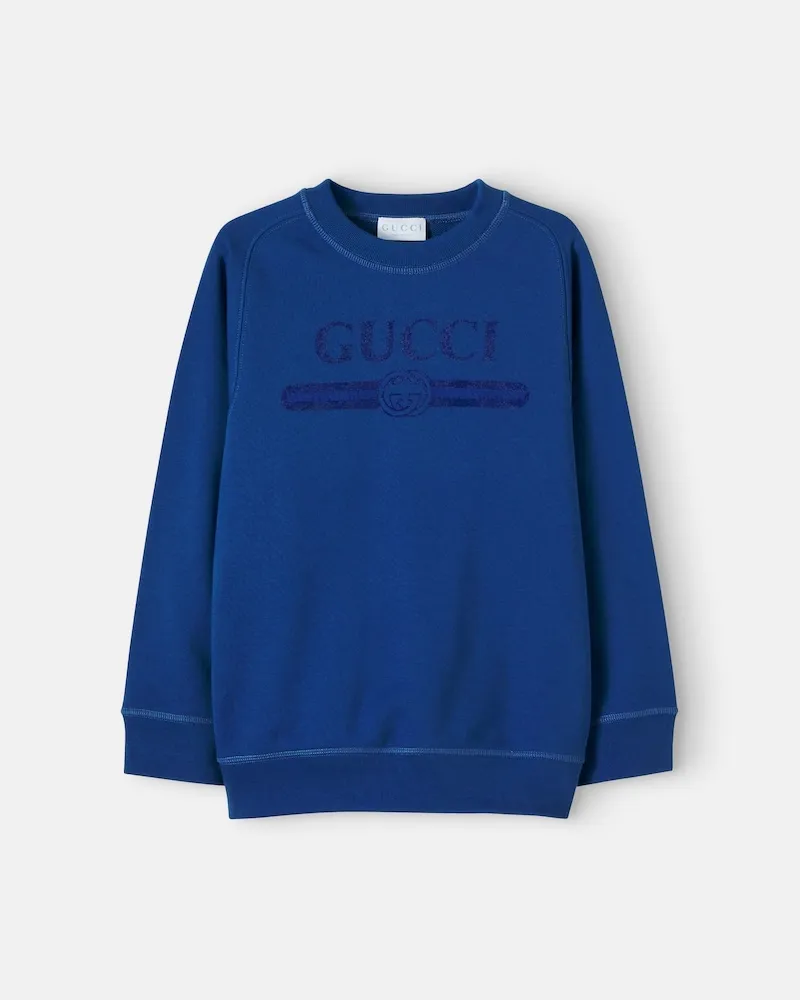 Gucci Sweatshirt aus Baumwoll-Jersey Blau
