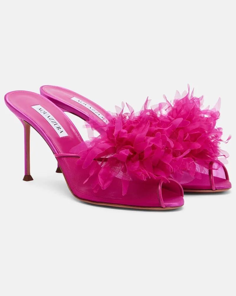 Aquazzura Sandalen Poème 85 aus Satin Rosa