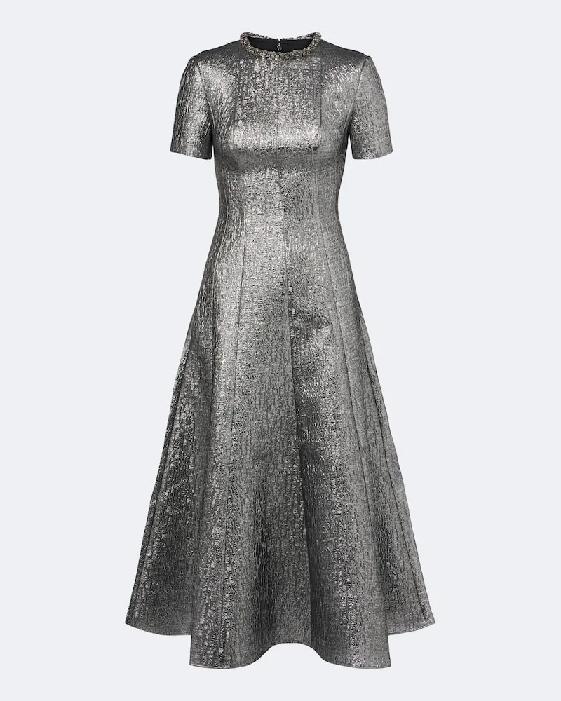 Roland Mouret Maxikleid aus Lamé-Jacquard Silber