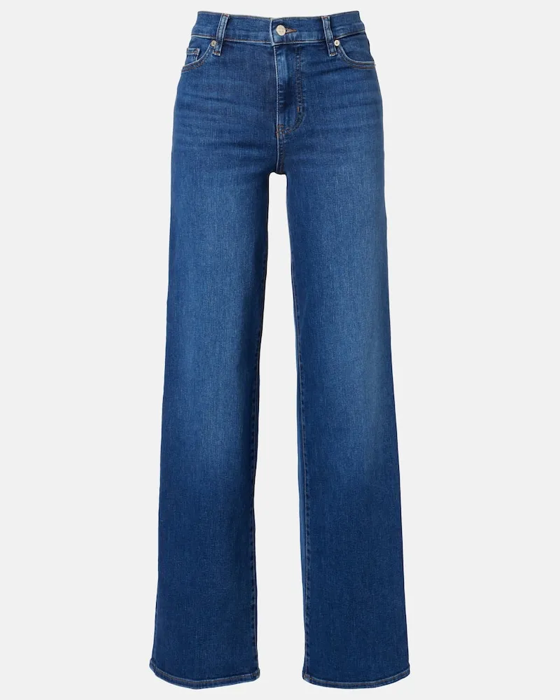 Frame Denim High-Rise Wide-Leg Jeans Le Slim Blau