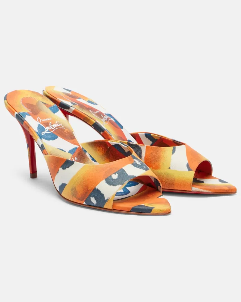 Christian Louboutin Pantoletten Miss Z 80 aus Canvas Multicolor