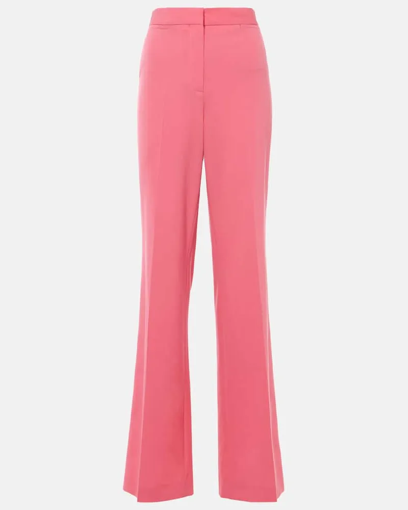 Stella McCartney High-Rise-Schlaghose Iconic aus einem Wollgemisch Rosa