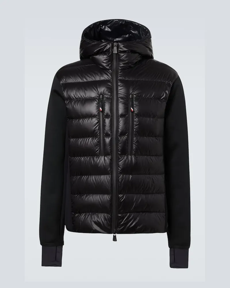 Moncler Daunenjacke mit Rippstrick Schwarz