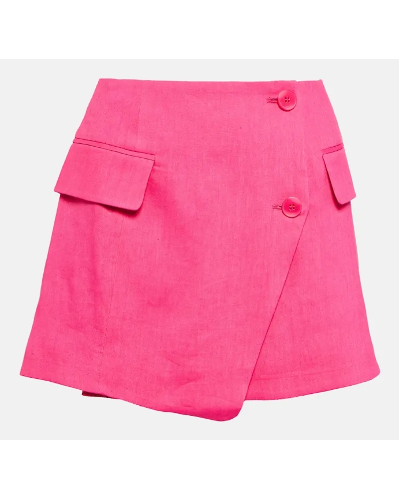 Frame Denim Minirock aus einem Leinengemisch Pink