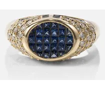 Ring Lady aus 14kt Weissgold mit Diamanten und Saphiren