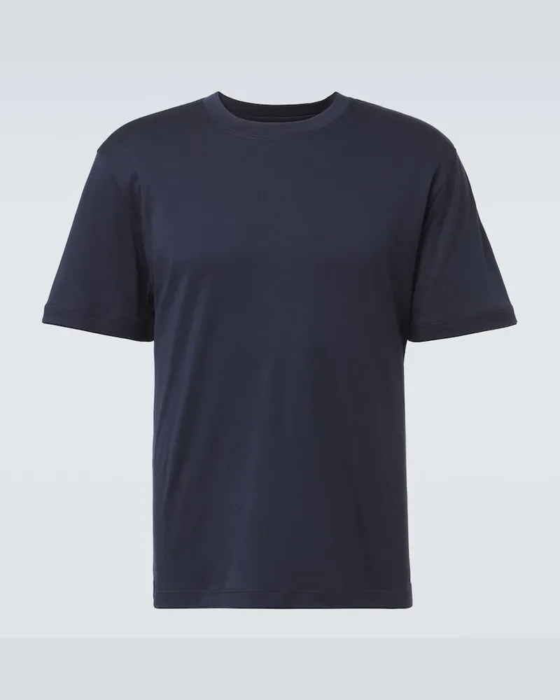 Eleventy T-Shirt aus einem Baumwollgemisch Blau
