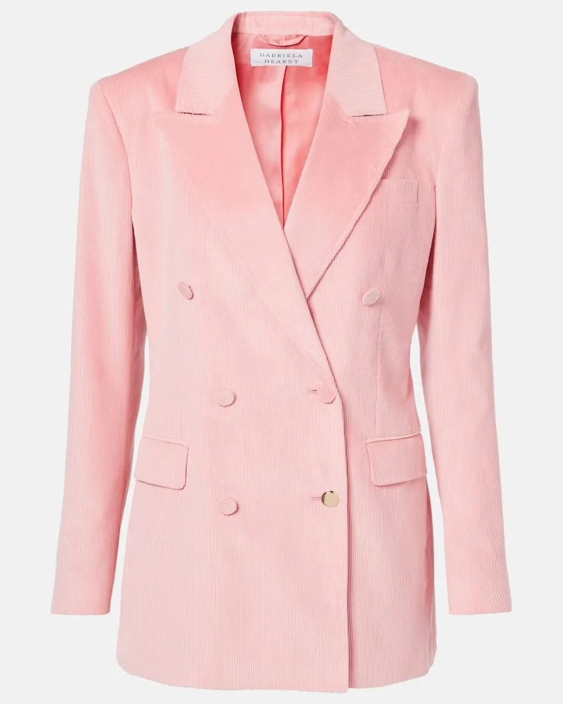 Gabriela Hearst Blazer Gavin aus Baumwoll-Cord Rosa