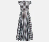 Off-Shoulder-Midikleid aus einem Baumwollgemisch