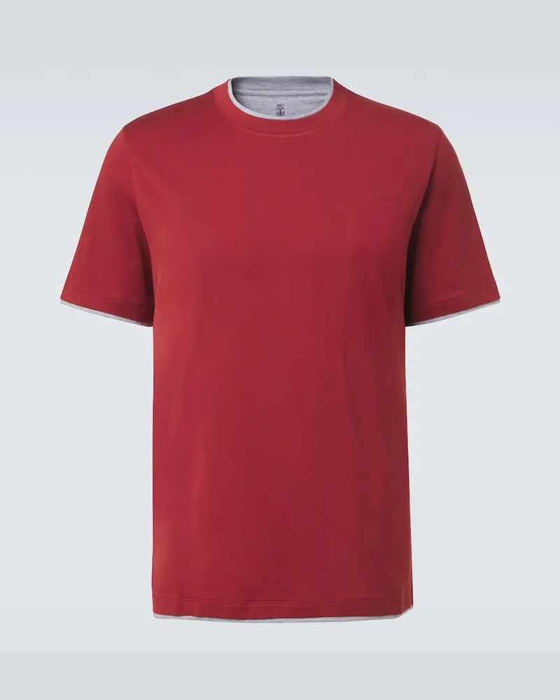 Brunello Cucinelli T-Shirt aus Baumwoll-Jersey Rot