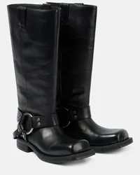 Acne Studios Bikerstiefel aus Leder Schwarz