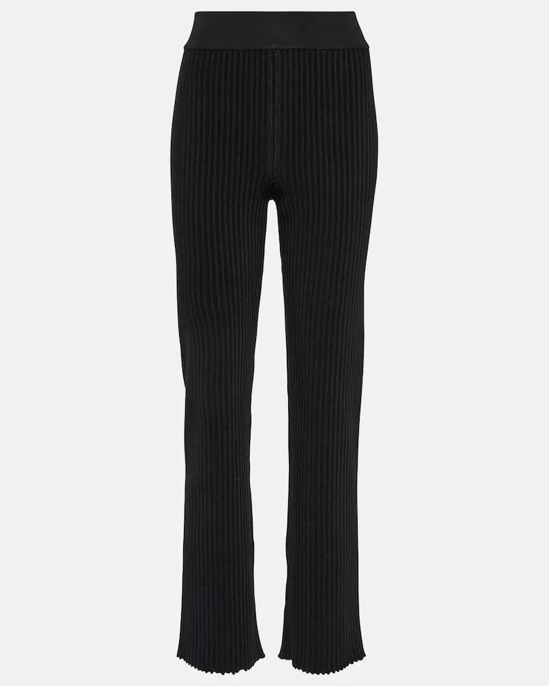 Alaïa Alaïa Gerade Hose aus Rippstrick Schwarz
