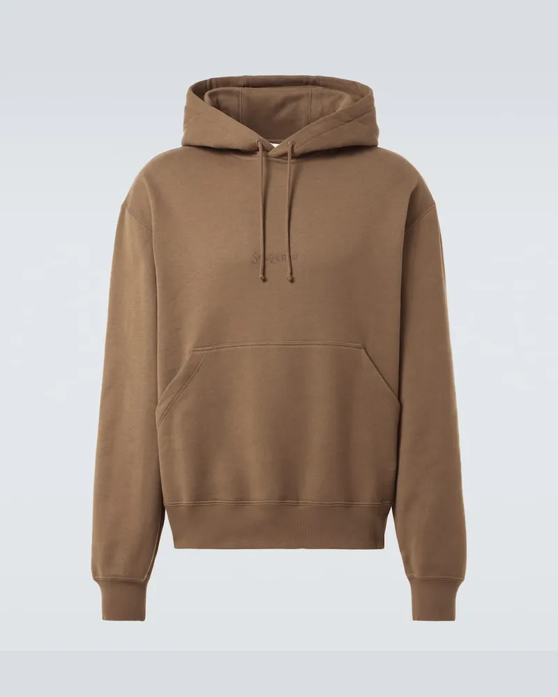 Saint Laurent Bestickter Hoodie aus Baumwolle Grün