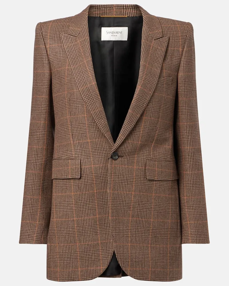 Saint Laurent Blazer aus Wolle und Kaschmir Braun