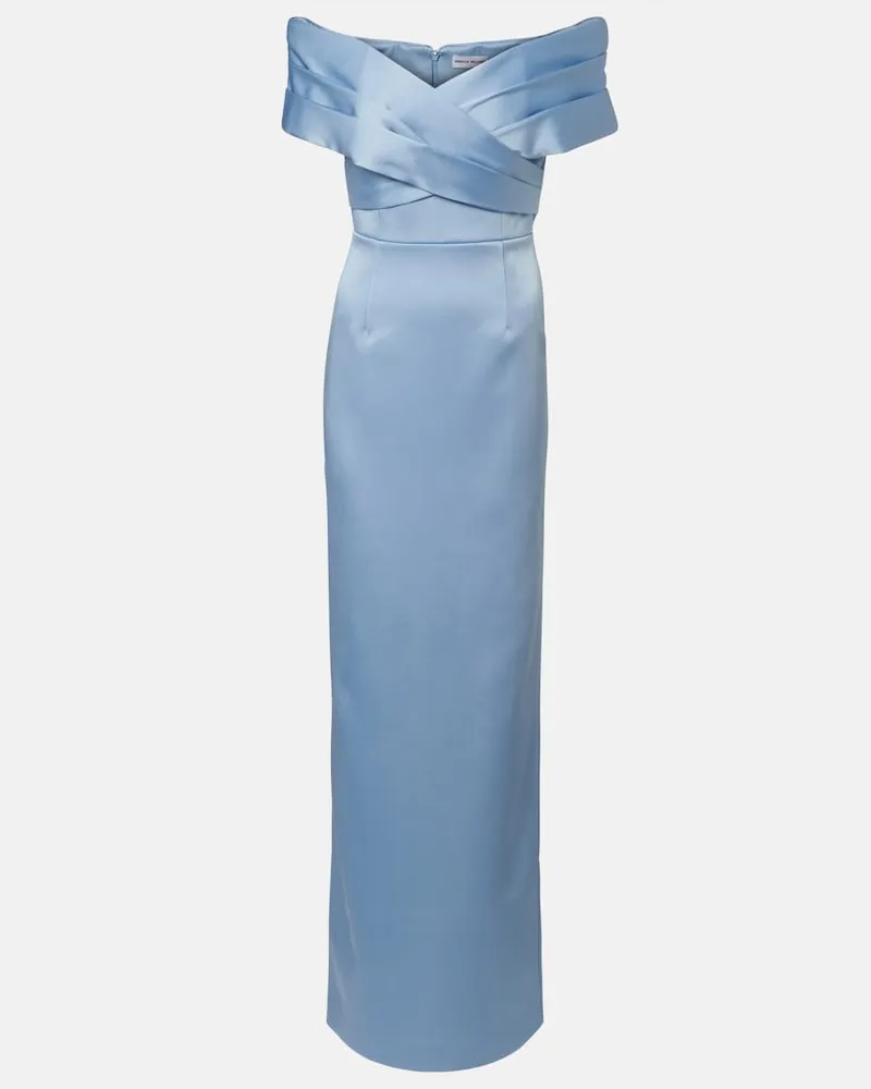 Rebecca Vallance Off-Shoulder-Robe Kai aus Satin Blau