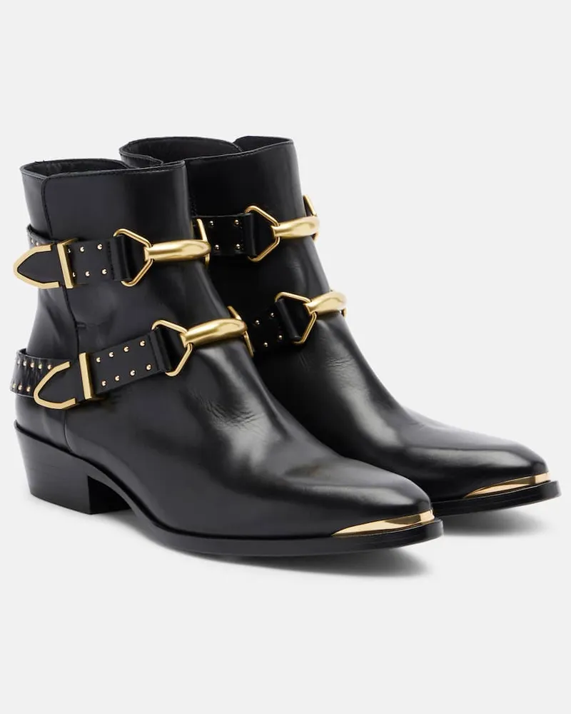 Isabel Marant Ankle Boots Zalya 35 aus Leder Schwarz