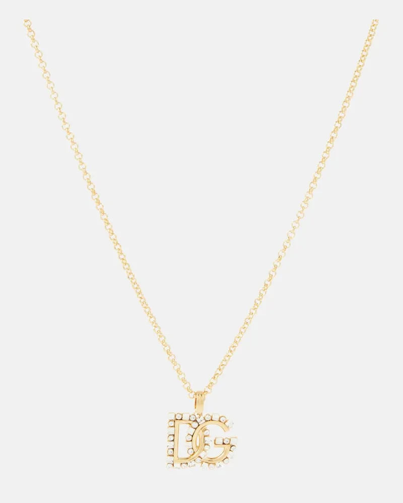 Dolce & Gabbana Halskette DG mit Kristallen Gold