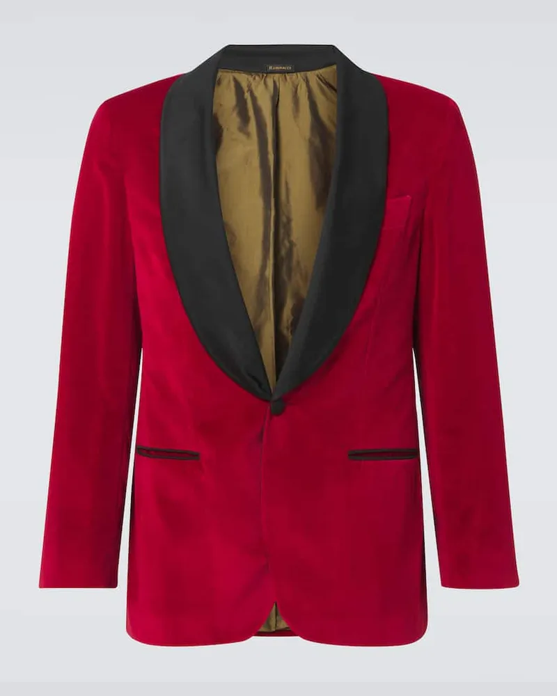 Rubinacci Smokingjacke aus Baumwollsamt Rot
