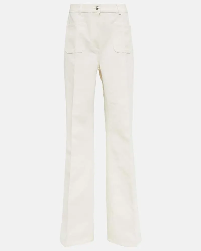 Loro Piana Gerade Hose Danbeth aus Leinen und Baumwolle Weiã