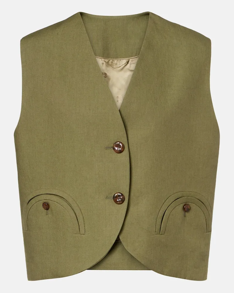 Blazé Milano Blazé Milano Weste Midday Sun aus Leinen Grün