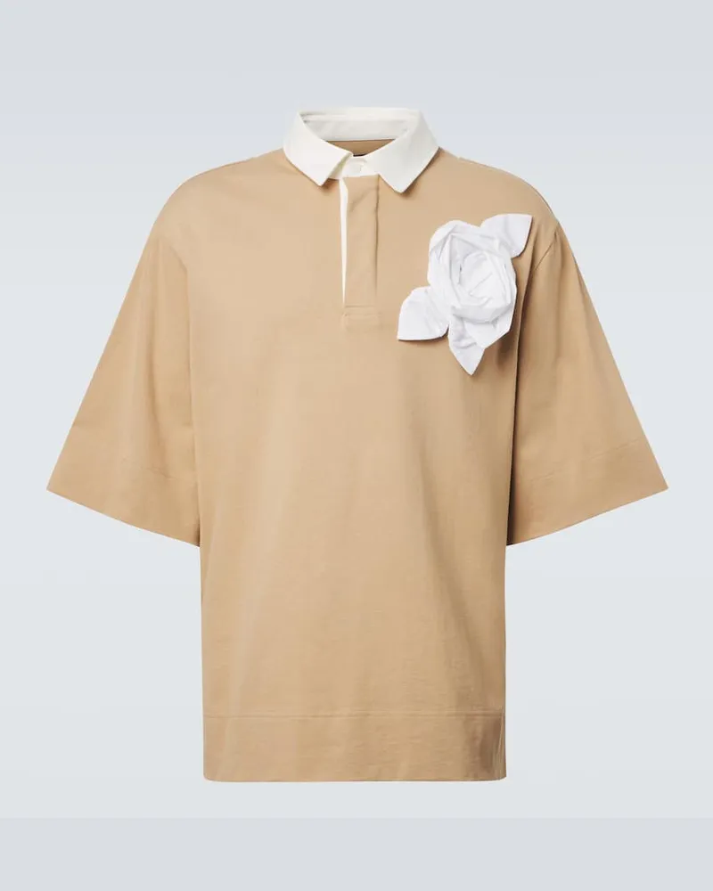 Simone Rocha Polohemd aus Baumwoll-Jersey Beige