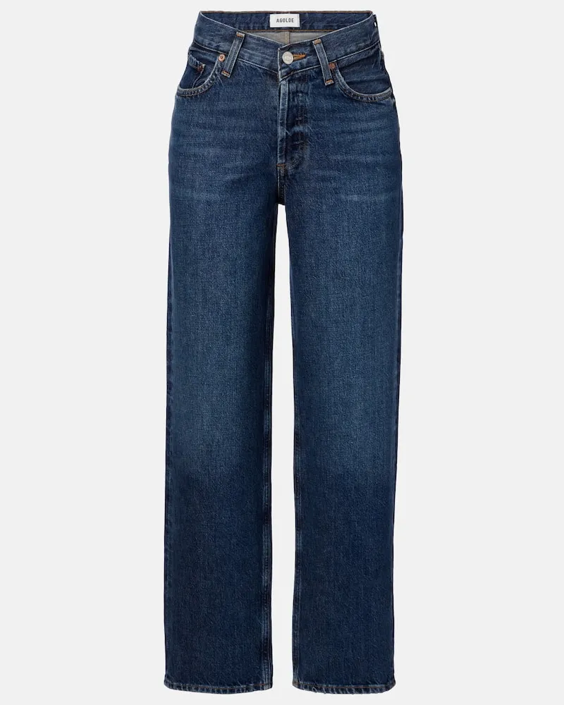 AGOLDE Straight Jeans V-Waist Baggy Blau