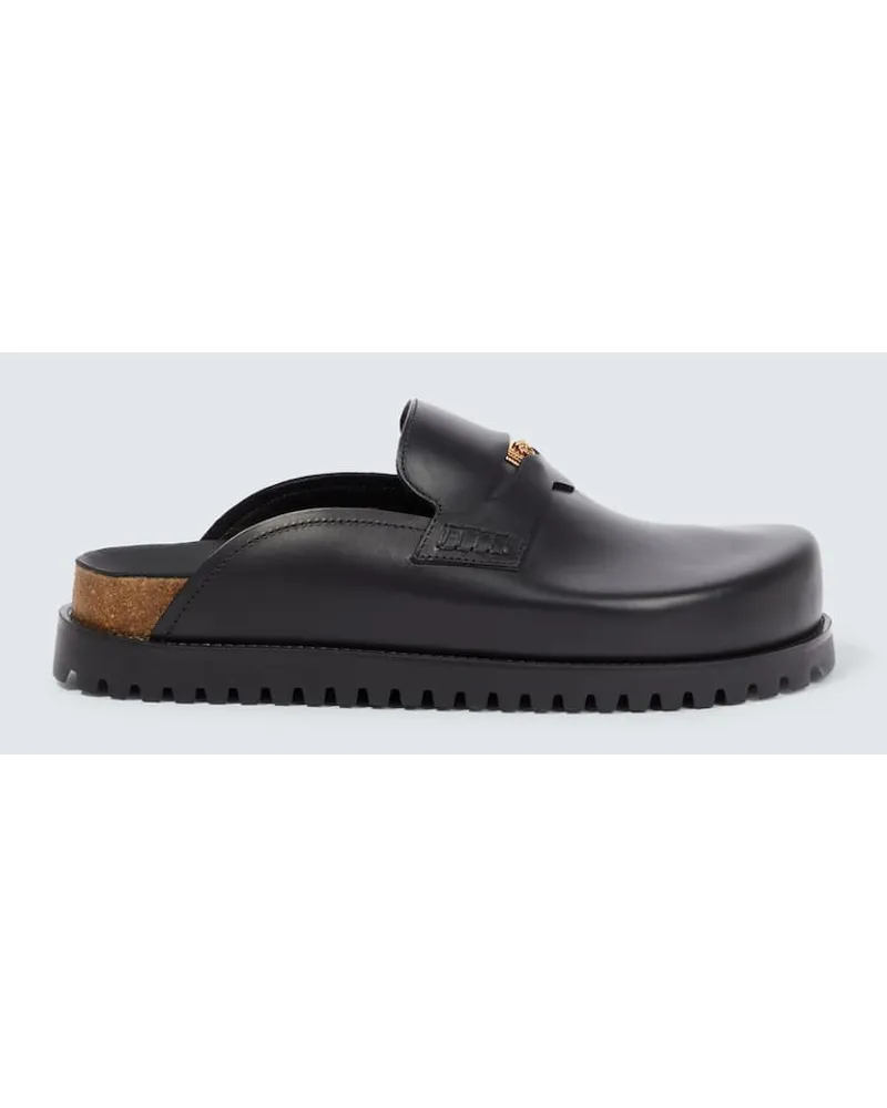 Versace Slippers Medusa aus Leder Beige