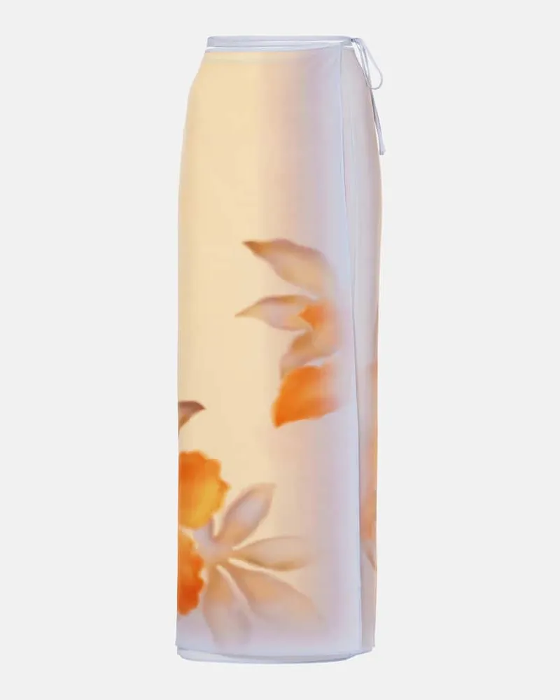 SIR Bedruckter Wickelrock aus Seiden-Crêpe Multicolor
