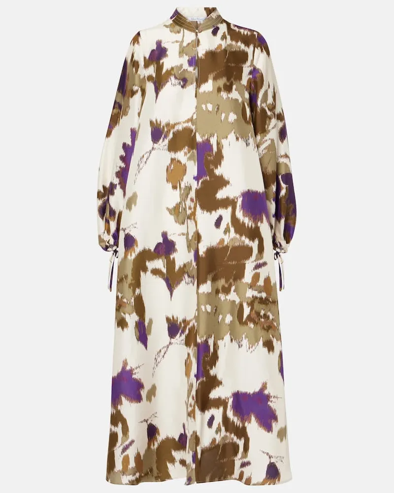 Max Mara Bedrucktes Maxikleid Maesa aus Seide Multicolor