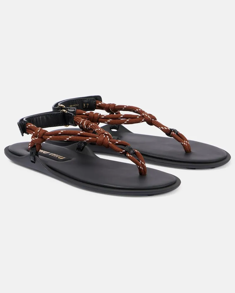 Miu Miu Sandalen Riviere mit Leder Braun