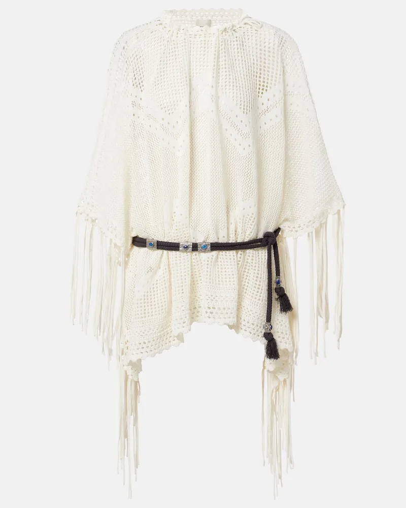 Isabel Marant Minikleid Metilia aus Häkelstrick Weiß