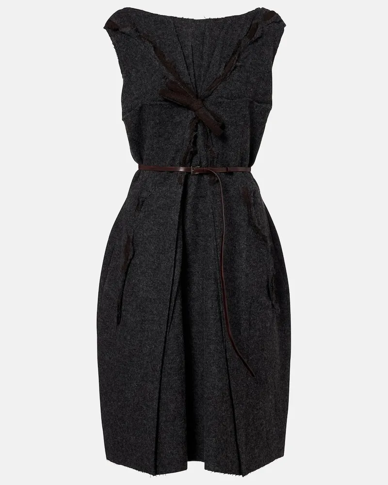 Prada Minikleid aus Schurwolle Grau