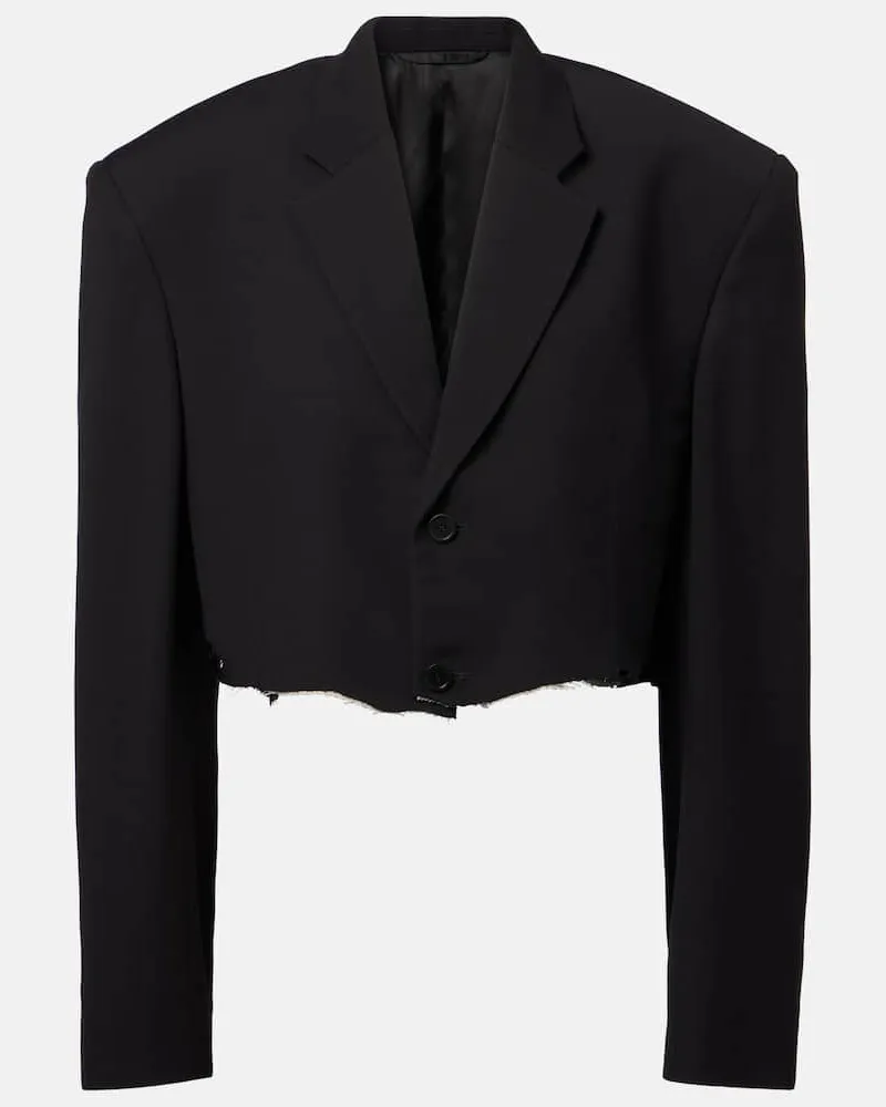 Balenciaga Cropped-Blazer Schwarz