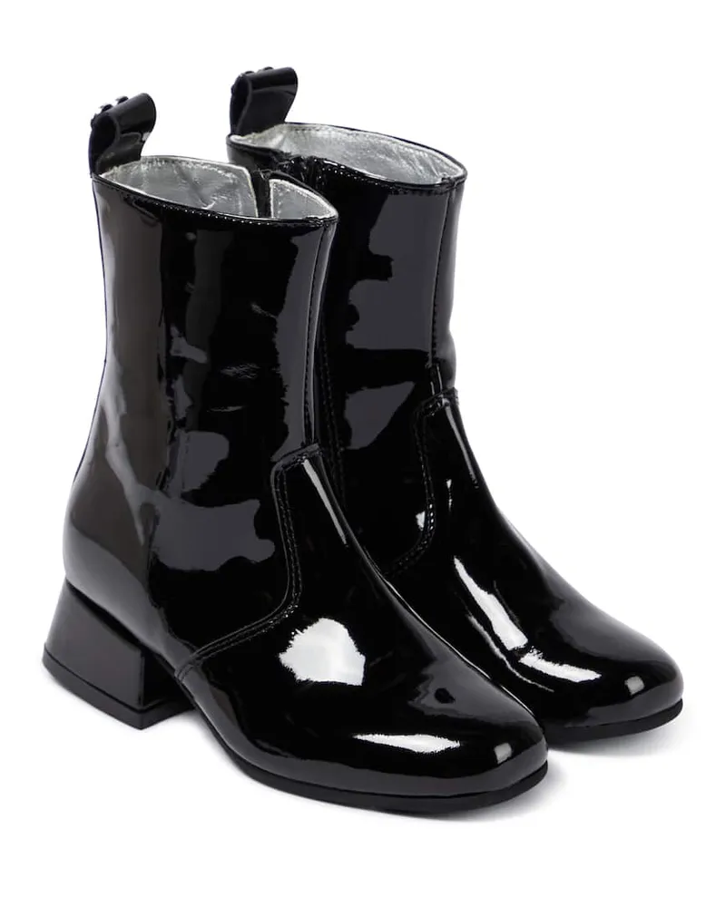 Monnalisa Stiefel aus Lackleder Schwarz