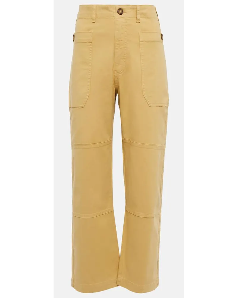 Frame Denim High-Rise-Cargohose Beige