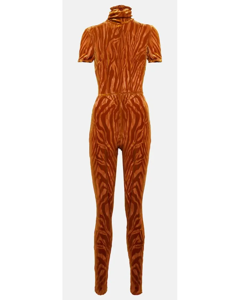 Alex Perry Jumpsuit Benton aus Devoré Orange