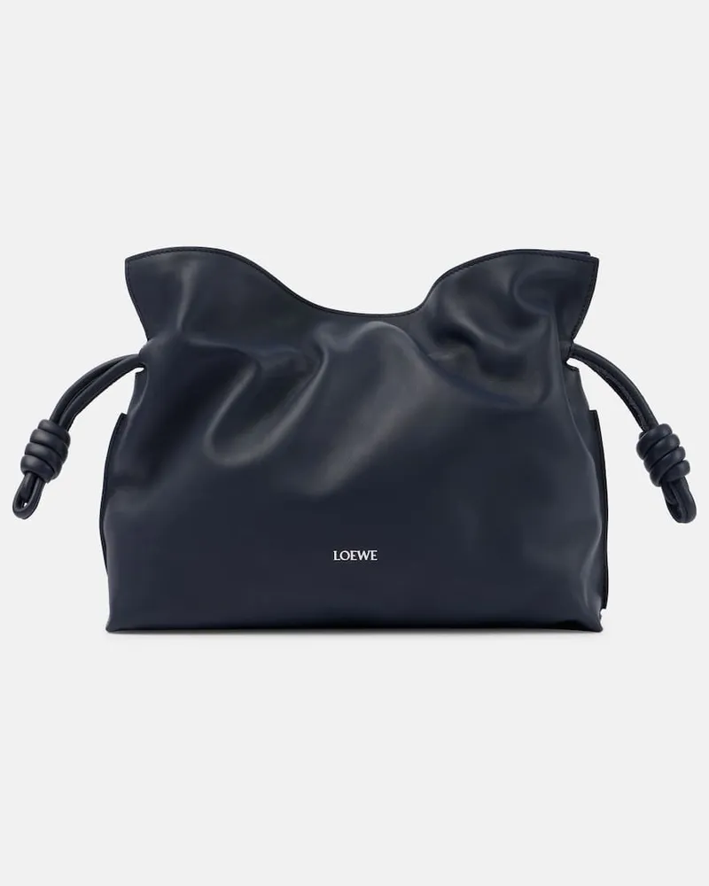 Loewe Clutch Flamenco Medium aus Leder Blau