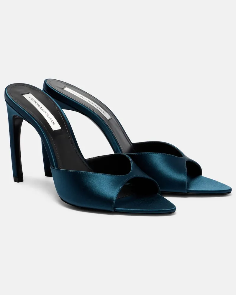 Victoria Beckham Pantoletten Harlow 100 aus Satin Blau