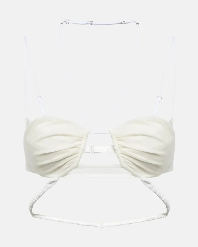 Nensi Dojaka Bridal BH aus Chiffon Weiß