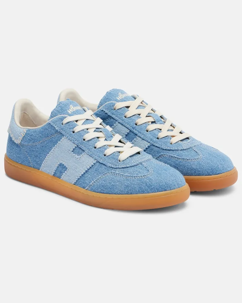 Hogan Sneakers aus Denim Blau