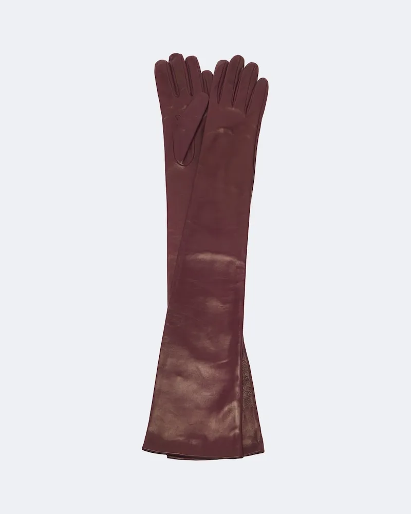 Totême Handschuhe aus Leder Burgunderrot