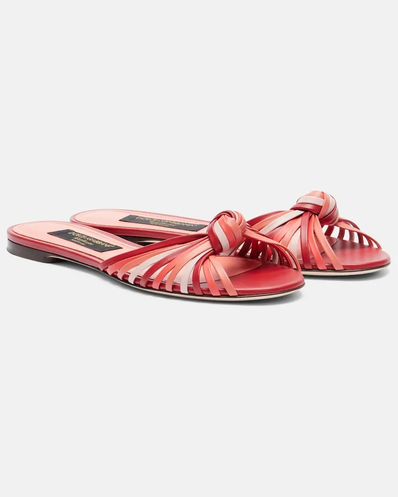 Dolce & Gabbana Pantoletten Bianca 2.0 aus Leder Rot