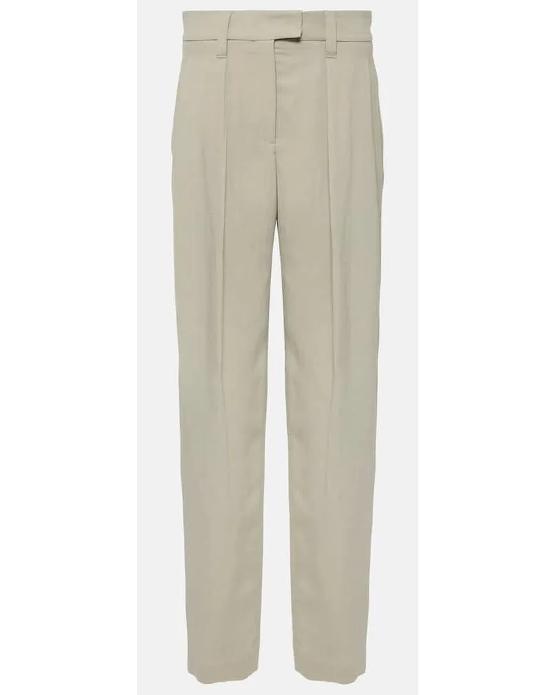 Brunello Cucinelli Weite Hose aus Twill Grau