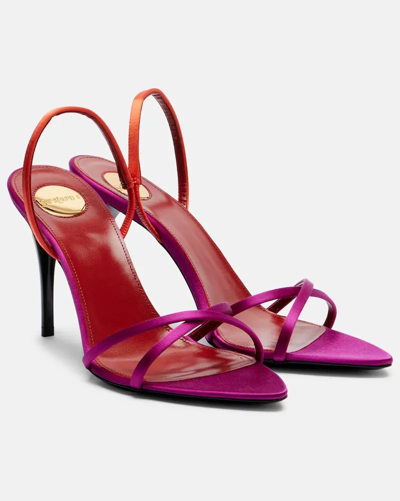 Saint Laurent Slingback-Sandalen Justify aus Satin Multicolor