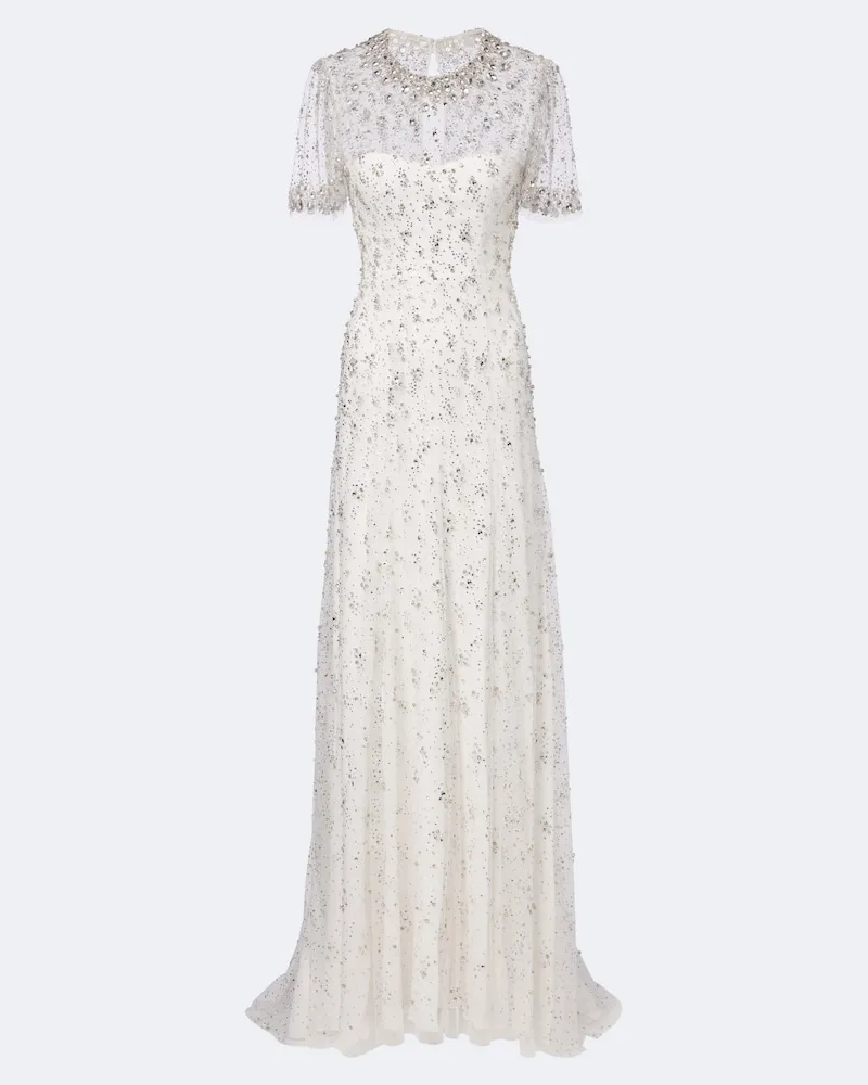 Jenny Packham Bridal Verzierte Robe Capture aus Tüll Weiß