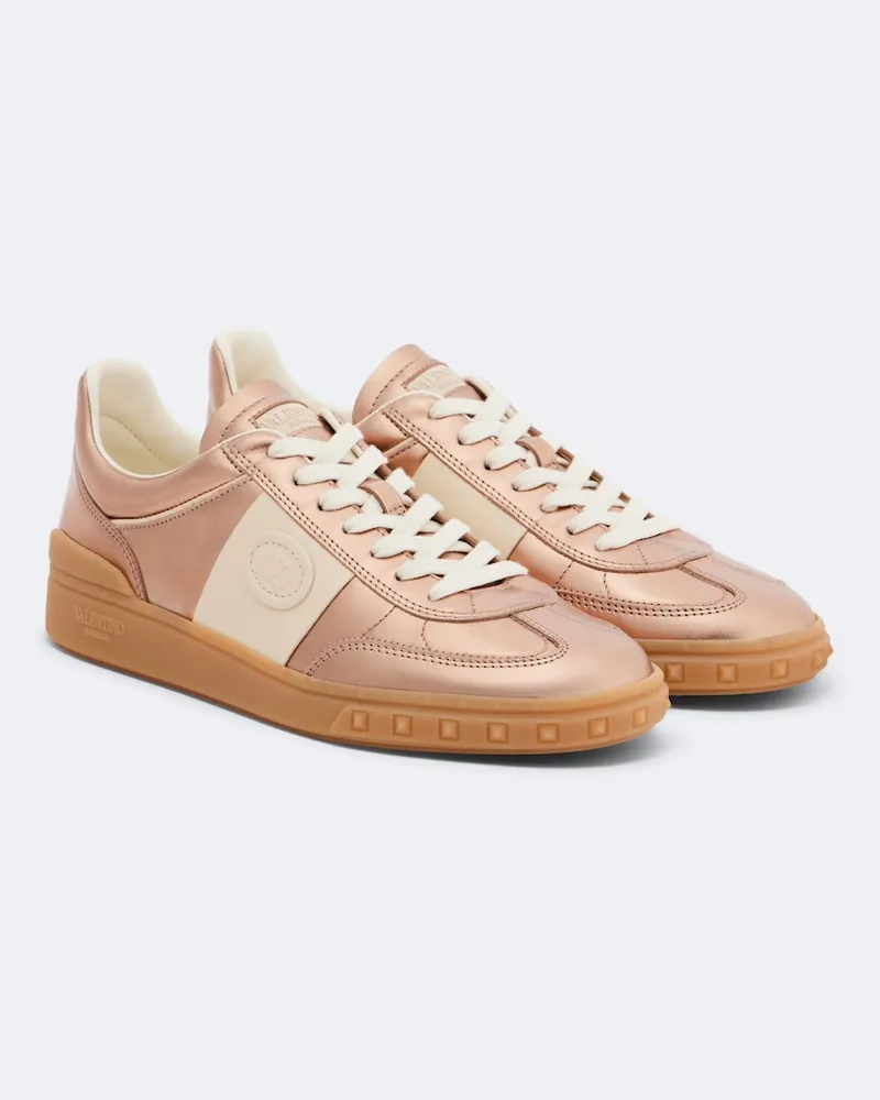 Valentino Garavani Metallic Sneakers Upvillage aus Leder Rosa