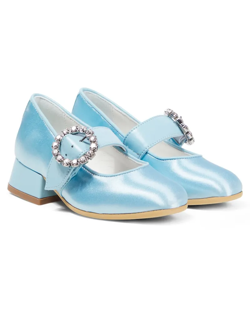 Monnalisa Mary-Jane-Ballerinas Dorothy aus Satin Blau