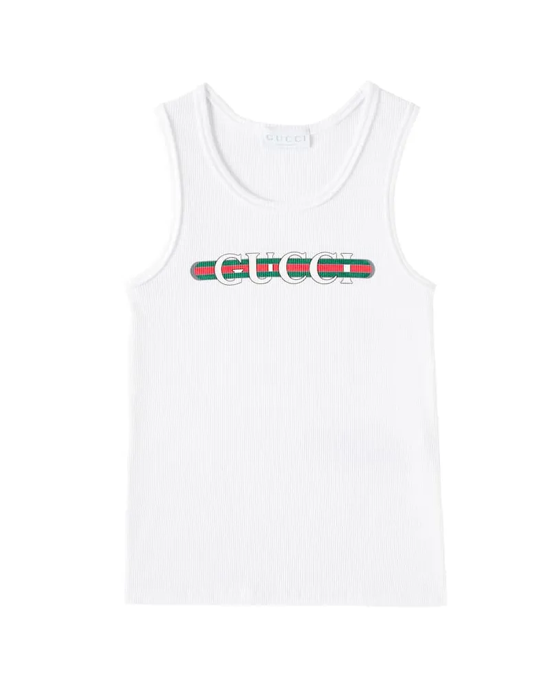Gucci Bedrucktes Top aus Baumwolle Weiß