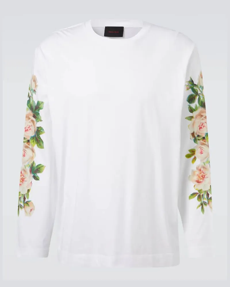 Simone Rocha Longsleeve Rose Bouquet aus Baumwoll-Jersey Weiß